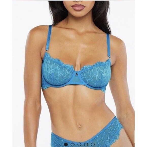 Savage X Fenty Savage Not Sorry Unlined Lace Balconette Bra 36C - Picture 3 of 9